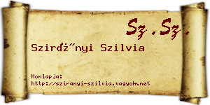 Szirányi Szilvia névjegykártya