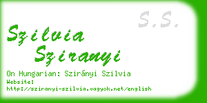 szilvia sziranyi business card