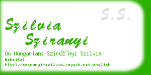 szilvia sziranyi business card